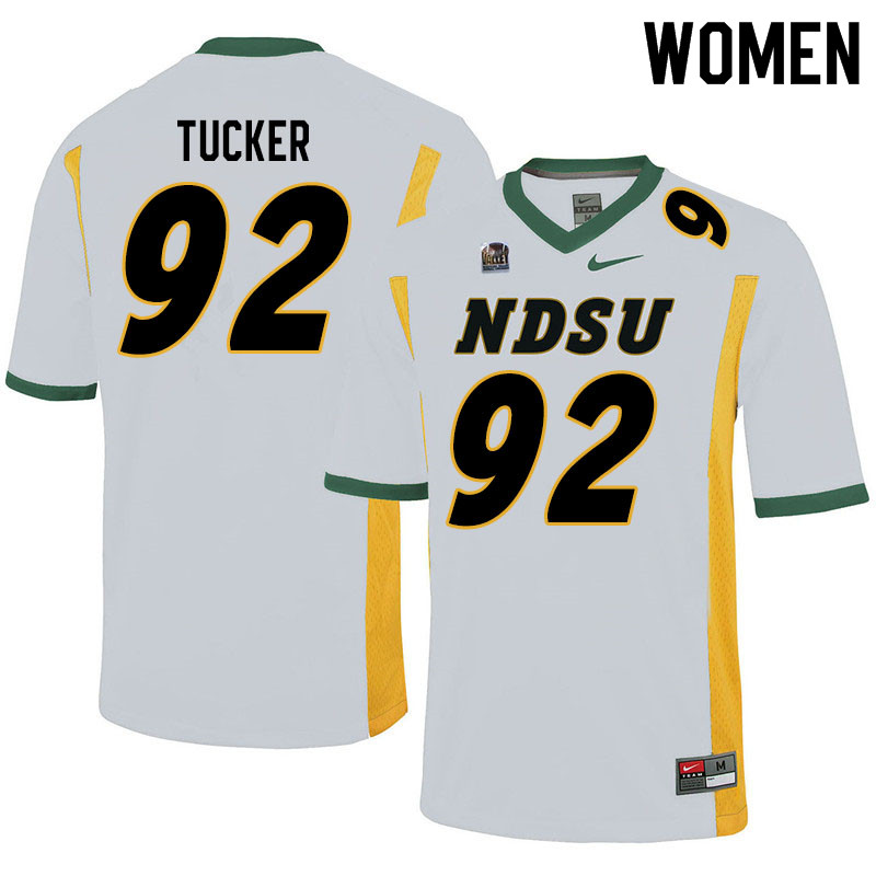 Women #92 Lane Tucker North Dakota State Bison College Football Jerseys Sale-White - Click Image to Close
